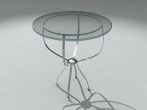 round glass table Modelo 3D