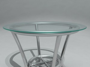 round glass table Modèle 3D