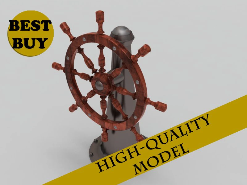 ship steering wheel 3D Model .c4d .max .obj .3ds .fbx .stl .blend 