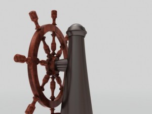 ship steering wheel 3D Model