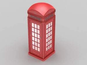 classic british phone booth metal 3D Model