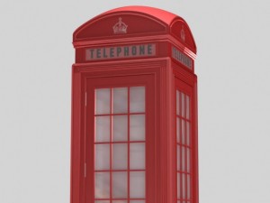 classic british phone booth metal 3D 模型