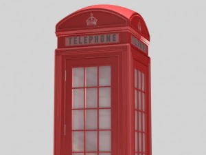 classic british phone booth metal 3D Model