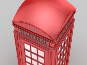 classic british phone booth metal 3D 模型