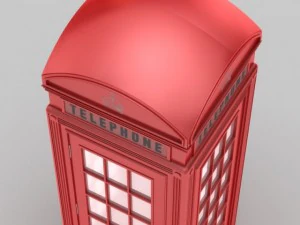 classic british phone booth metal 3D Model