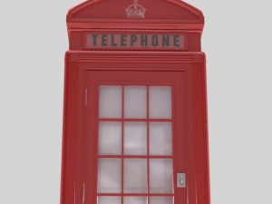 classic british phone booth metal 3D 模型