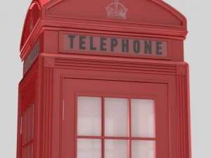 classic british phone booth metal 3D Model