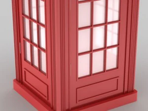 classic british phone booth metal 3D Model