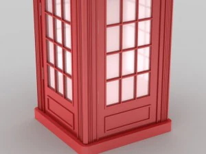 classic british phone booth metal 3D Model