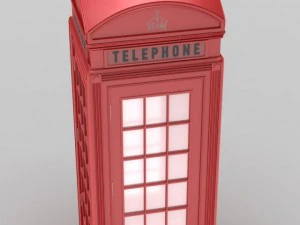 classic british phone booth metal 3D Model