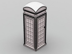 classic british phone booth metal 3D 模型