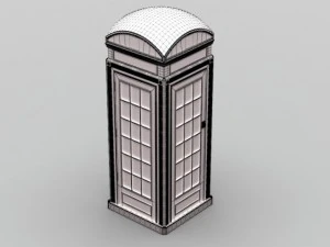 classic british phone booth metal 3D Model