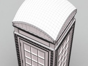 classic british phone booth metal 3D 模型