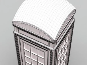 classic british phone booth metal 3D Model