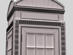 classic british phone booth metal 3D 模型