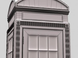 classic british phone booth metal 3D Model