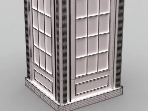 classic british phone booth metal 3D Model