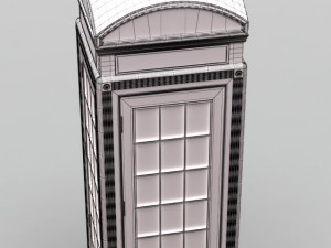 classic british phone booth metal 3D 模型