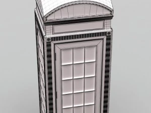 classic british phone booth metal 3D Model