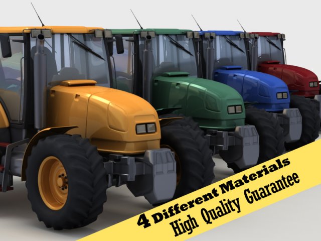 tractor 3D 모델 .c4d .max .obj .3ds .fbx .stl .blend 