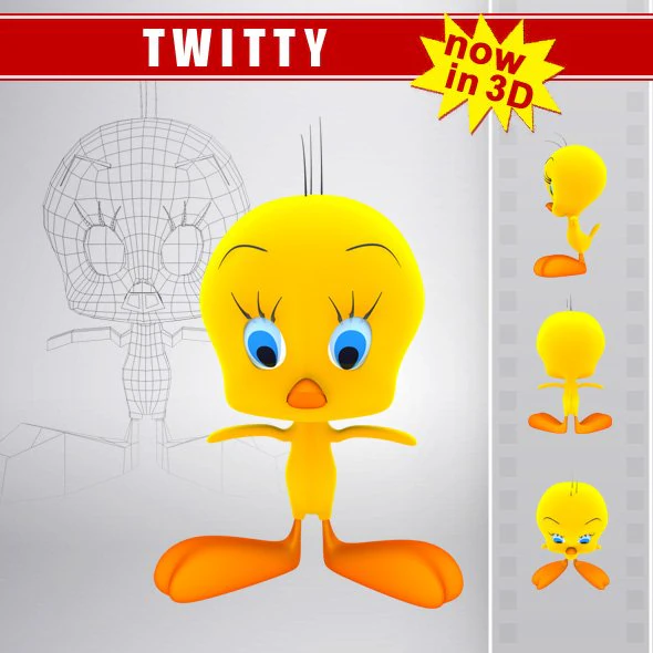 twitty 3D Model .c4d .max .obj .3ds .fbx .stl .blend