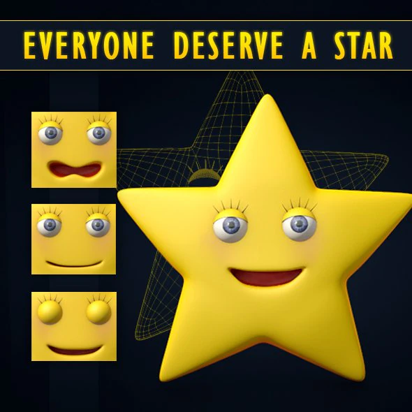 star 3D Model .c4d .max .obj .3ds .fbx .stl .blend 