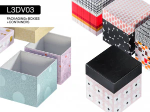 l3dv03g04 - zestaw pudełek Model 3D