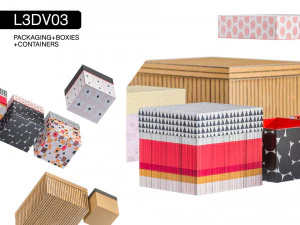 l3dv03g04 - zestaw pudełek Model 3D