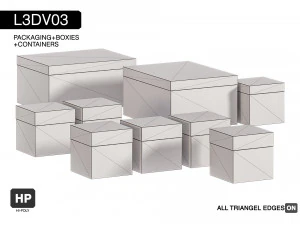 l3dv03g04 - zestaw pudełek Model 3D
