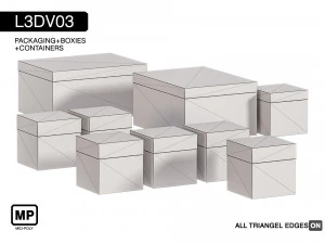 l3dv03g04 - zestaw pudełek Model 3D