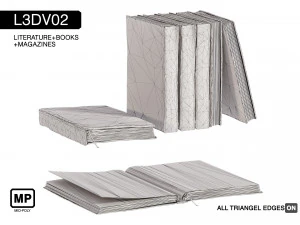 l3dv02g01 - books set 3D Model