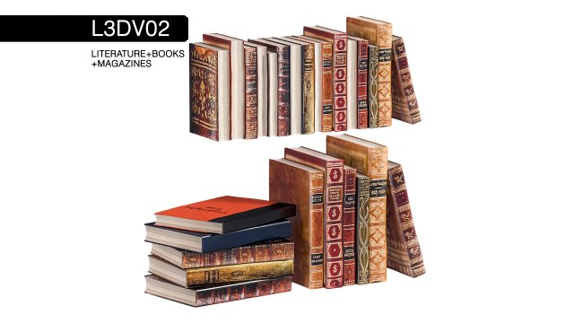 l3dv02g02 - books set 3D Model .c4d .max .obj .3ds .fbx .stl .blend 