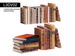 l3dv02g02 - набор книг 3D Модель