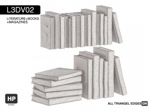 l3dv02g02 - books set 3D Model