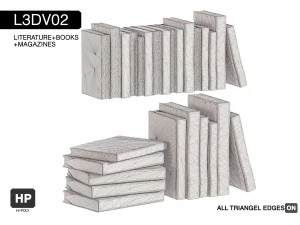 l3dv02g02 - books set 3D Model