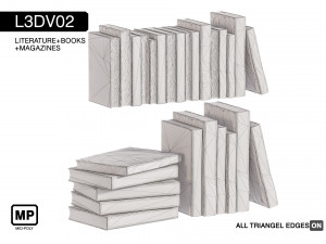 l3dv02g02 - books set 3D Model