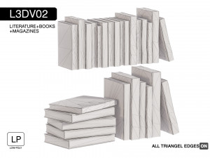 l3dv02g02 - books set 3D Model