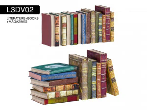 l3dv02g04 - conjunto de livros Modelo 3D