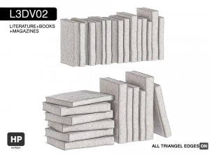 l3dv02g04 - books set 3D Model