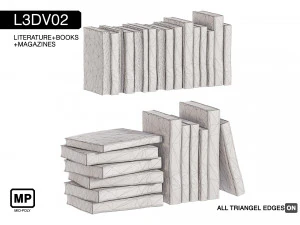 l3dv02g04 - books set 3D Model