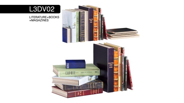 l3dv02g05 - books set Model 3D .c4d .max .obj .3ds .fbx .stl .blend 