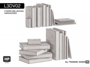 l3dv02g05 - books set Model 3D