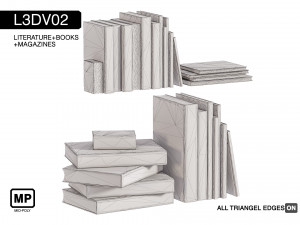 l3dv02g05 - books set Model 3D