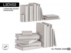 l3dv02g05 - books set Model 3D
