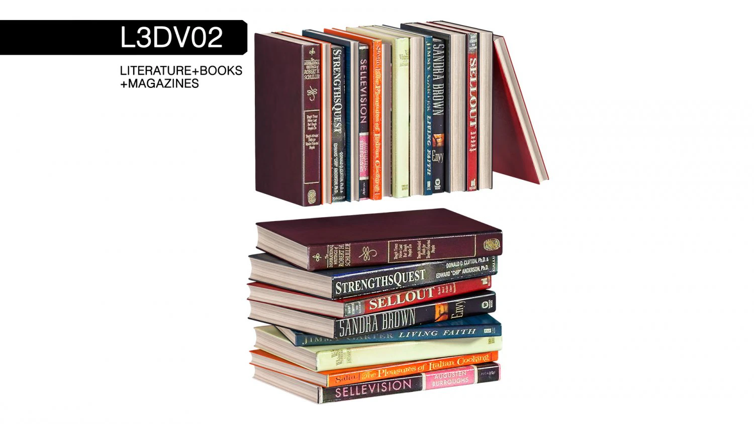 l3dv02g06 - books set 3D Model .c4d .max .obj .3ds .fbx .stl .blend 