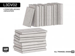 l3dv02g07 - books set 3D Model