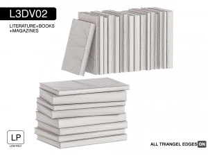 l3dv02g07 - books set 3D Model