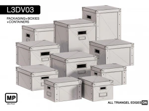l3dv03g01 - boxes set 3D Model