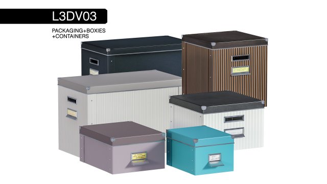 l3dv03g03 - boxes set 3D Model .c4d .max .obj .3ds .fbx .stl .blend 