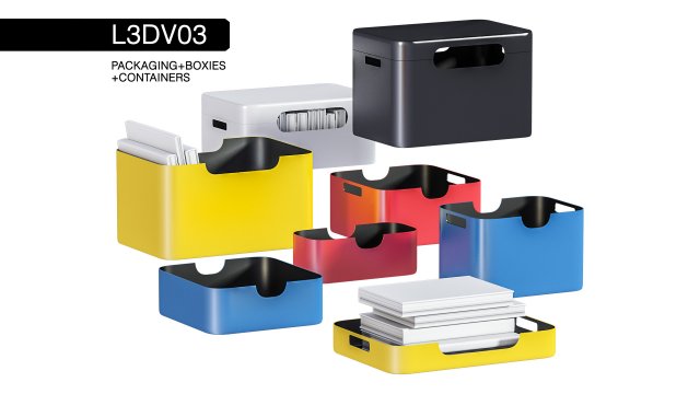 l3dv03g05 - containers set Modèle 3D .c4d .max .obj .3ds .fbx .stl .blend